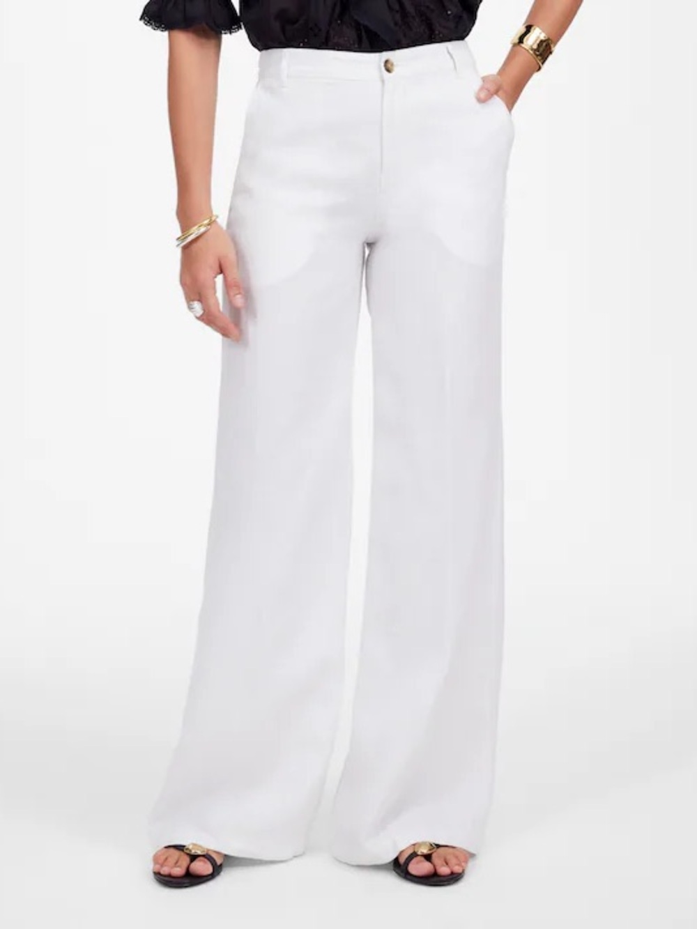 Madewell The Zoe Relaxed Wide Pant in 100% Linen NWOT